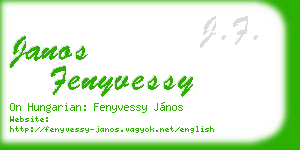 janos fenyvessy business card