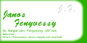 janos fenyvessy business card